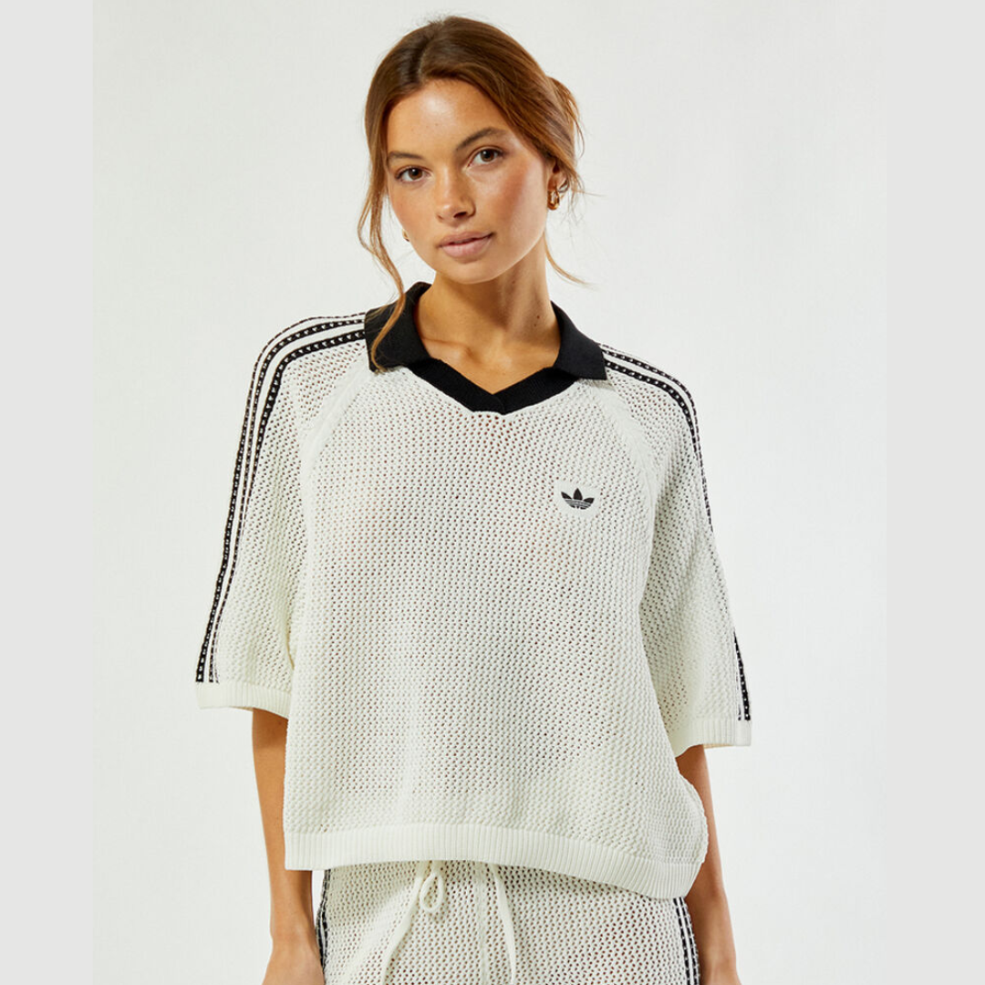 CROCHETED POLO SWEATER