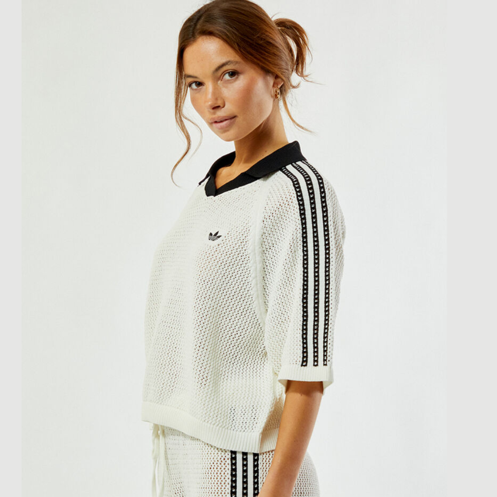 CROCHETED POLO SWEATER