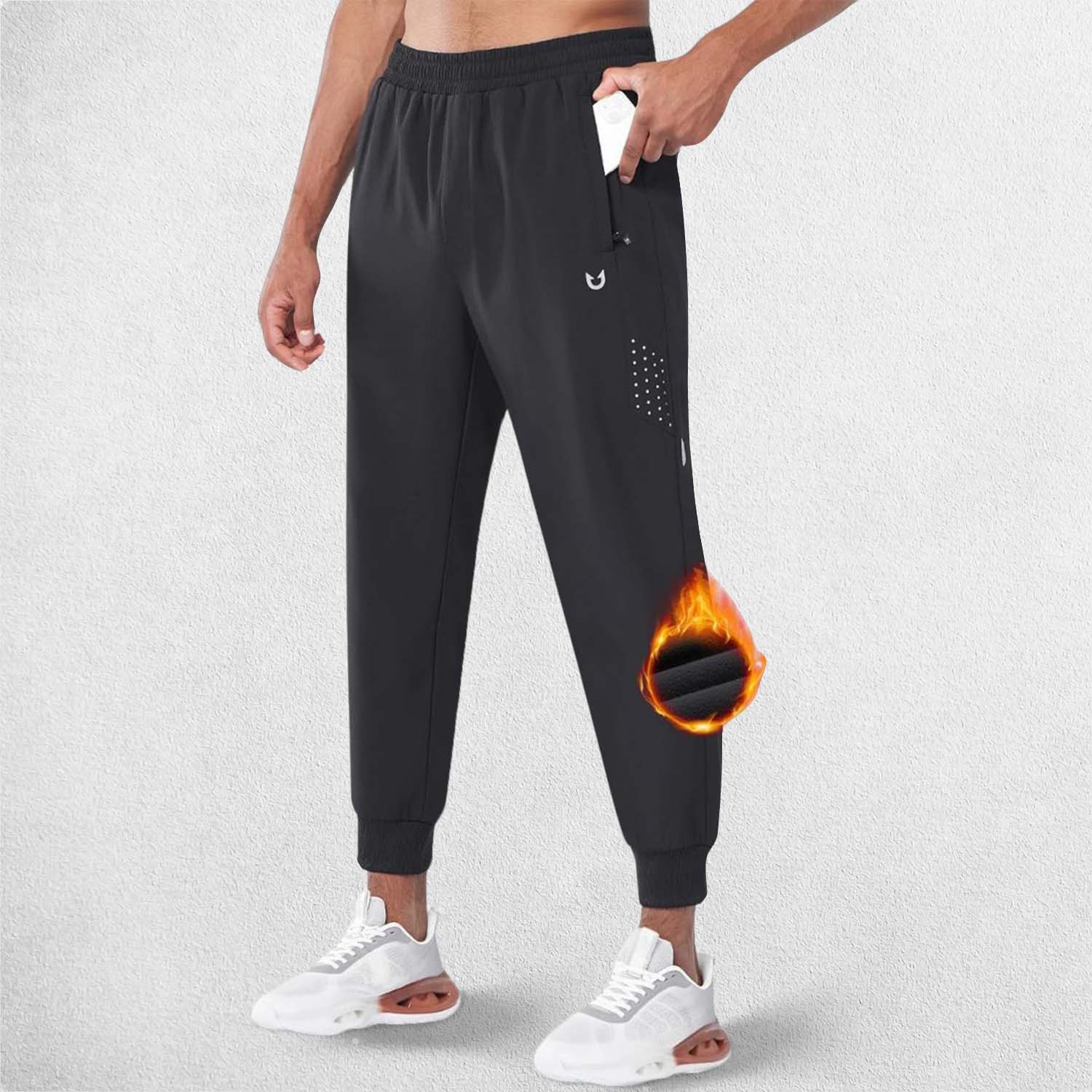 GPW Men's Fleece Trousers Athletic Warm Winter Workout Pants with Pockets