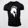 Vintage Spartan Print Men's Fitness T-Shirt - Breathable Cotton Blend
