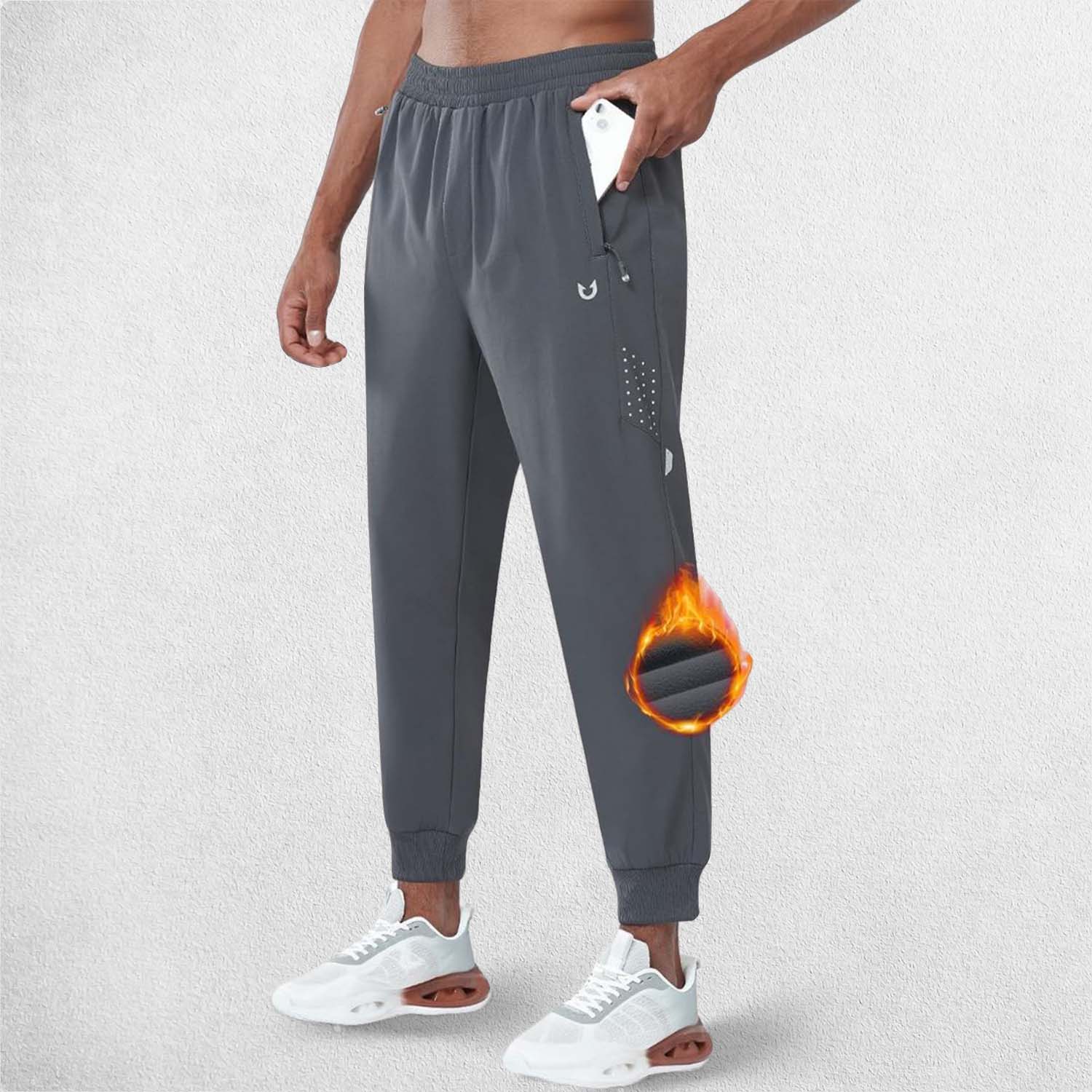 GPW Men's Fleece Trousers Athletic Warm Winter Workout Pants with Pockets