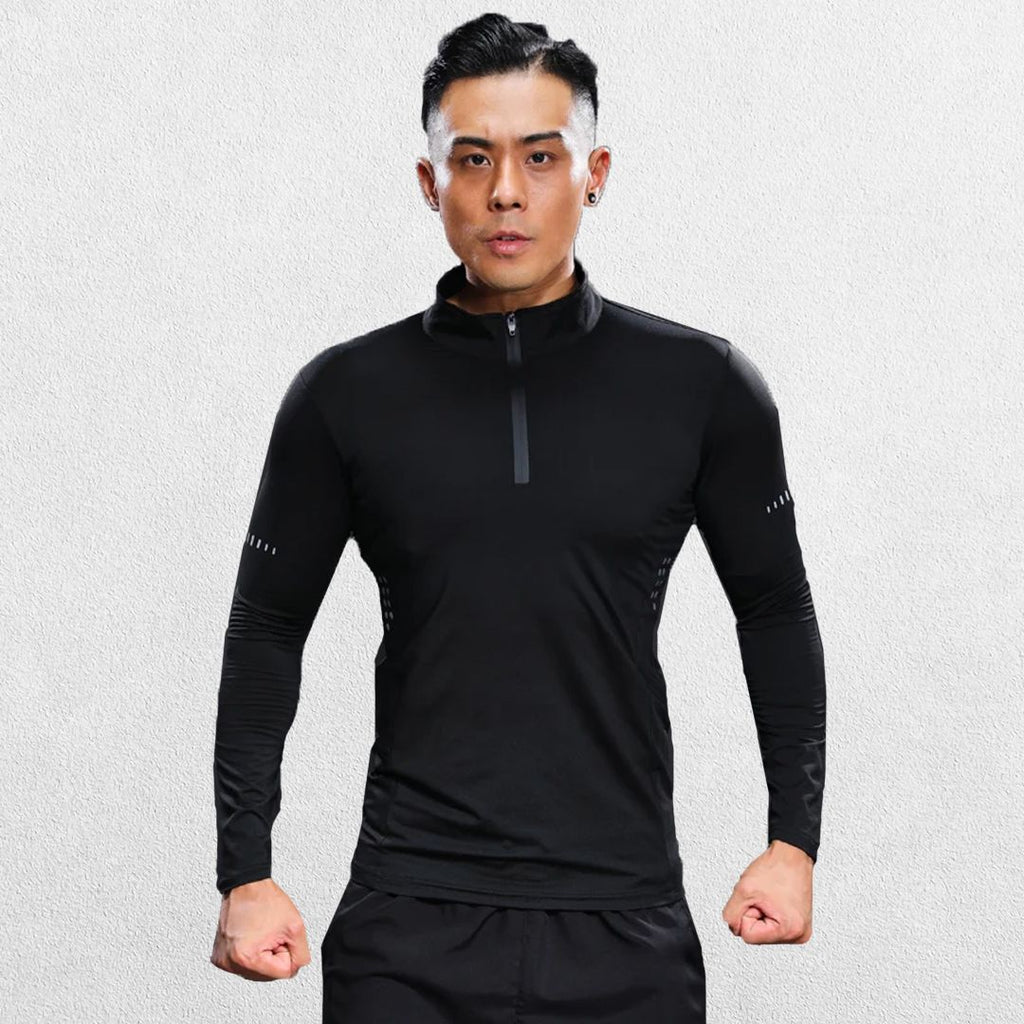 GPW Men's Half Zipper Stand Collar Sports Shirt