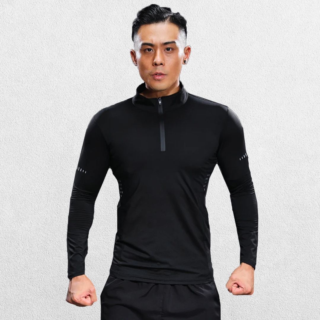 GPW Men's Half Zipper Stand Collar Sports Shirt
