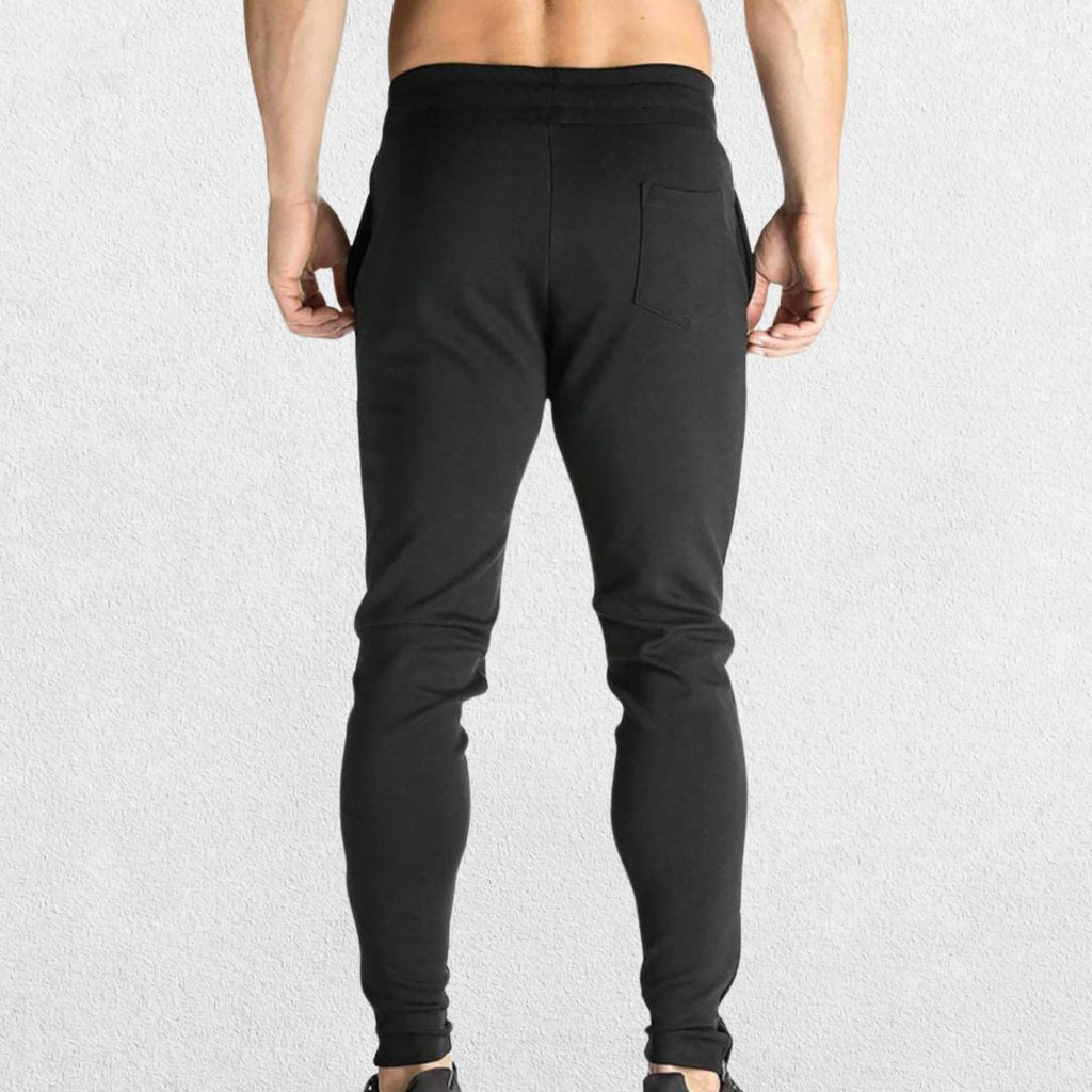 GPW Men’s Slim Fit Zip Athletic Pants - Gym Workout Track Pants with Pockets
