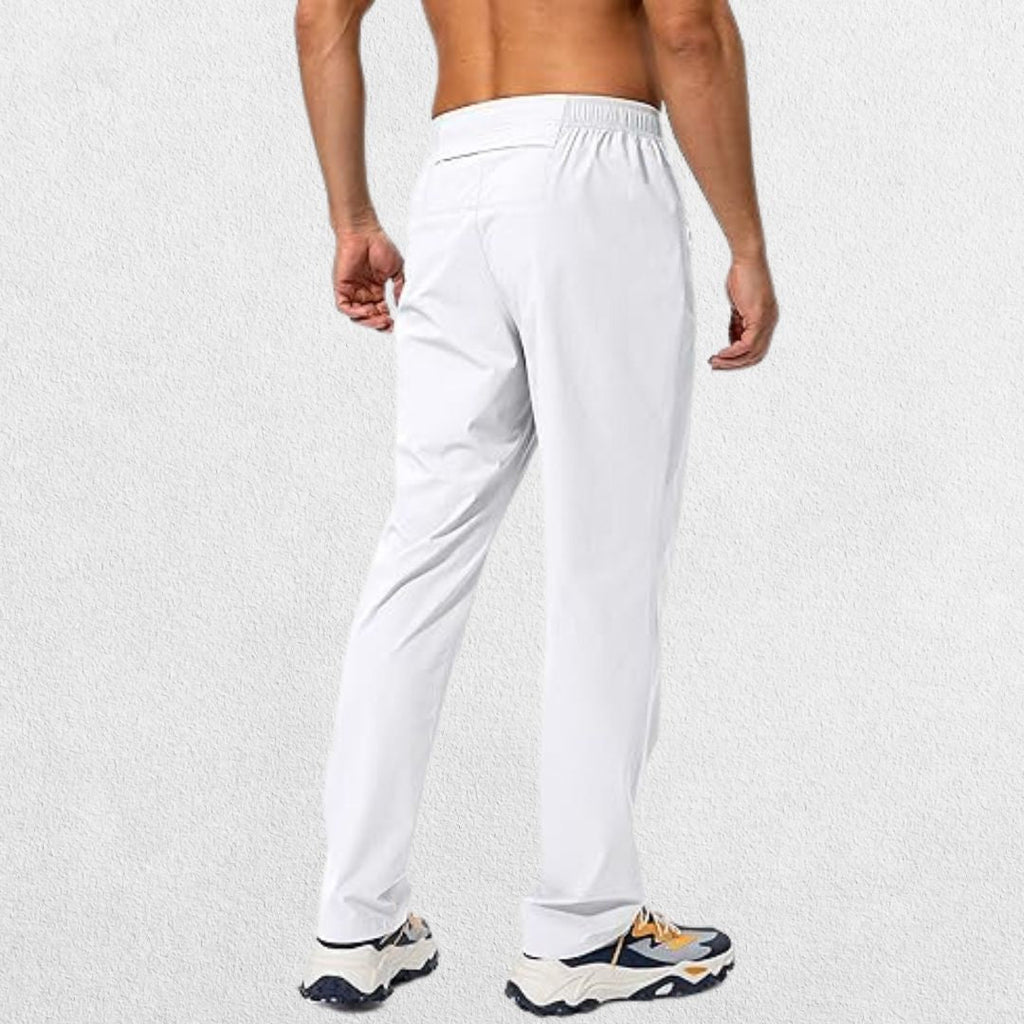Men's Workout Athletic Trousers with Elastic Waist and Zipper Pockets