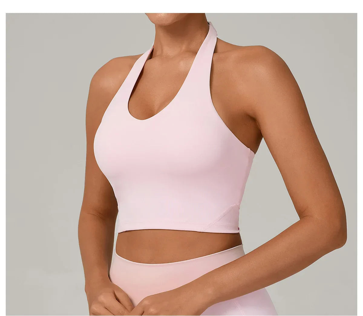 Sexy Impact Sports Bra Women Halter Top High Support Push-up Open Back Gym Bra Shockproof Running Fitness Yoga Workout Underwear