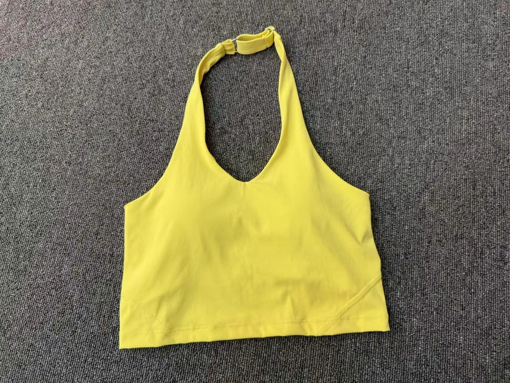 Sexy Impact Sports Bra Women Halter Top High Support Push-up Open Back Gym Bra Shockproof Running Fitness Yoga Workout Underwear