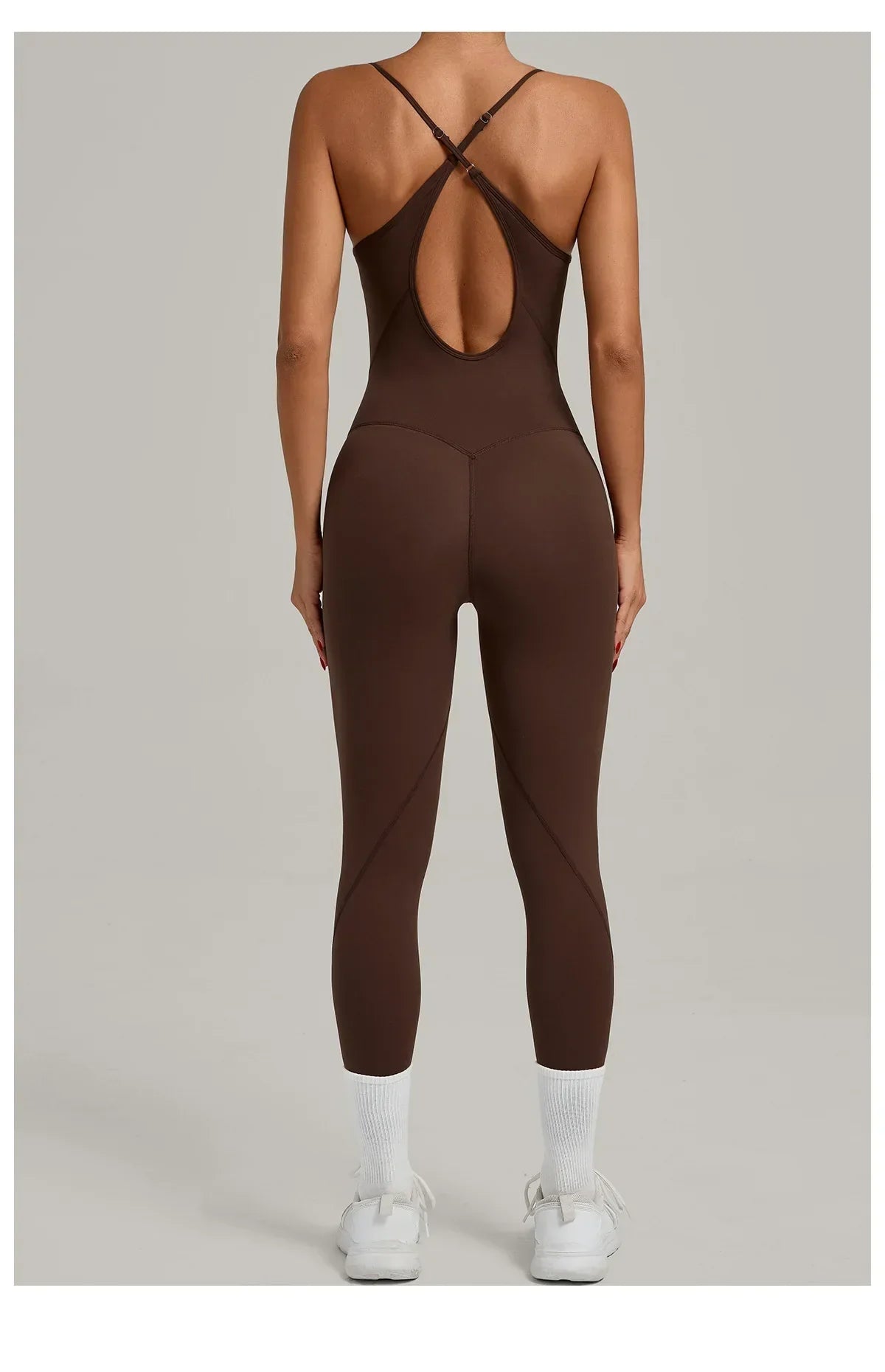 Fitness Jumpsuit Women Tracksuit Sports Playsuit Running One Piece Yoga Suit Scrunch Backless Set Rompers Gym Clothes