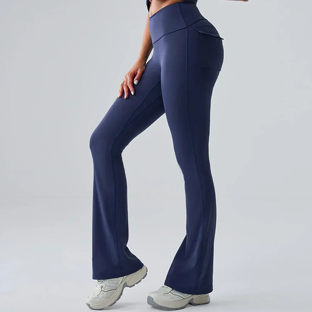 Yoga Pants Sport Leggings Women Flared Yoga Pants High Waist Wide Leg Pants Push Up Woman Tight Fitness Workout Gym Bell-bottoms