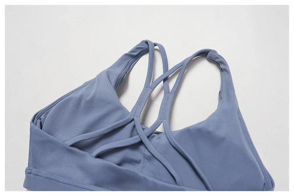Women Tops Back Cross Strap Tank Top Push Up Underwear Running Sports Bra Breathable Soft Fitness Beauty Solid Color Yoga Bra