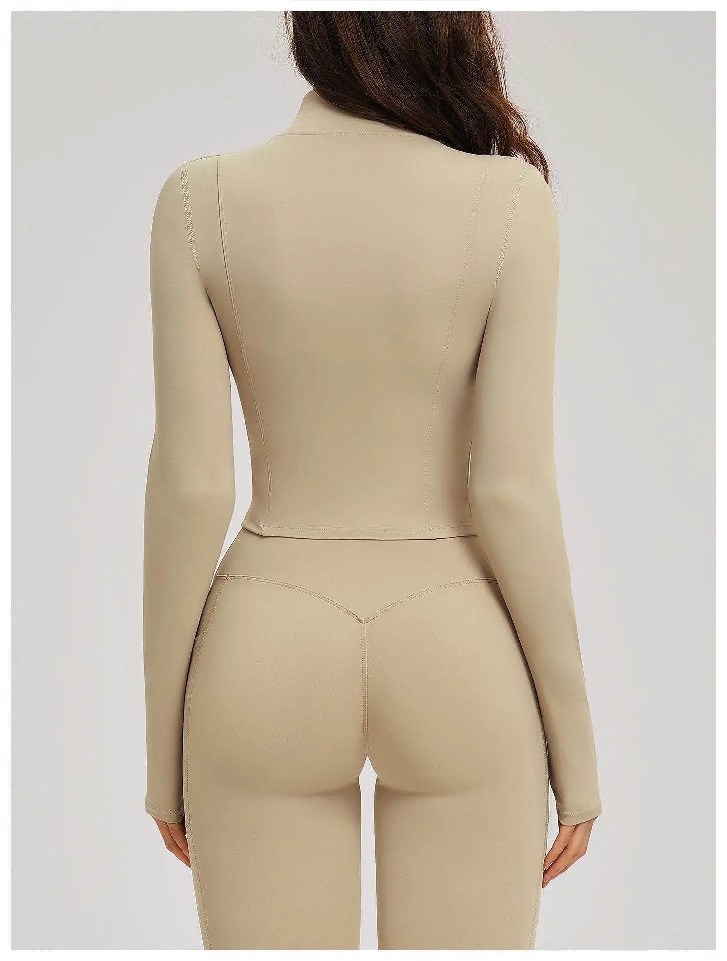 Yoga Long Sleeve Zipper Jacket Women Crop Tops T-shirts Solid Sports Top Running Shirts Sexy Quick Dry Fitness Gym Sport Wear
