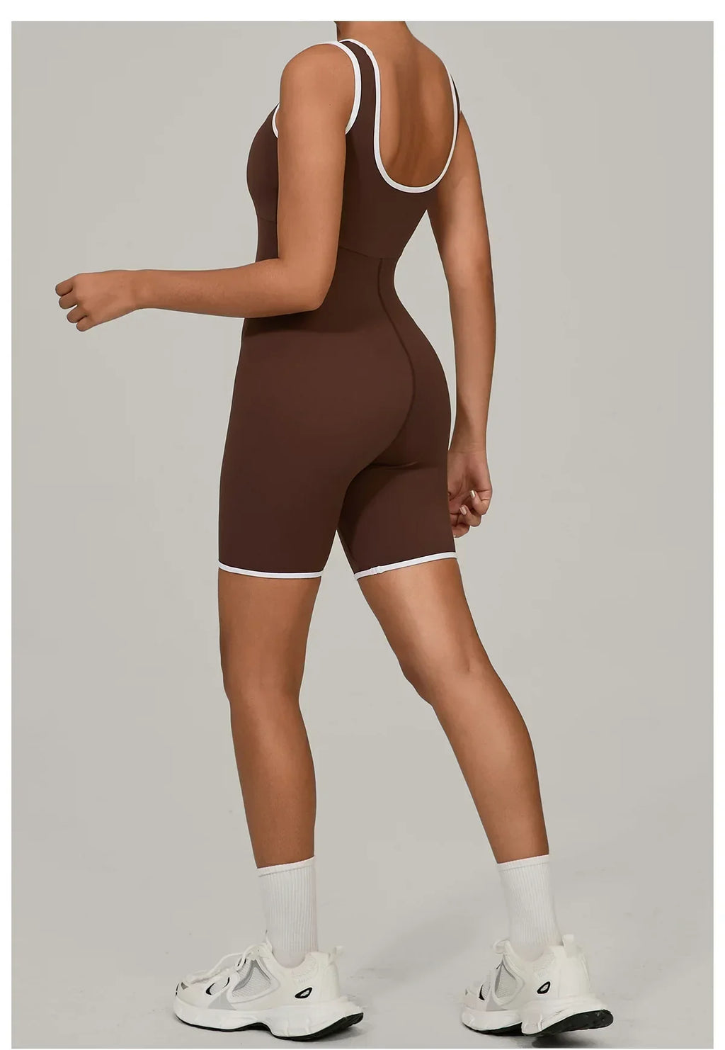 Women Color Blocked Yoga Jumpsuit Sleeveless Romper Elastic Quick Drying Fitness Workout Sportswear One-Piece Short Yoga Clothes
