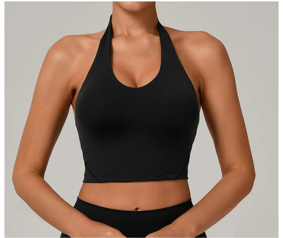 Sexy Impact Sports Bra Women Halter Top High Support Push-up Open Back Gym Bra Shockproof Running Fitness Yoga Workout Underwear