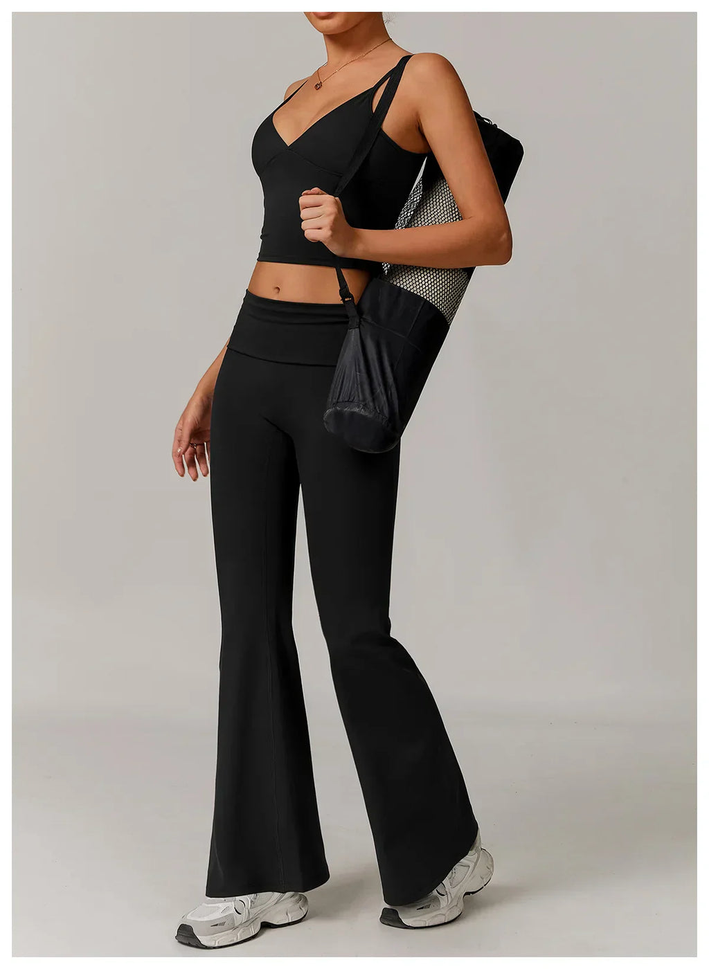 Flare Leggings Yoga Pants Women High Waist Wide Leg Yoga Pants Gym Sports Slim Flared Tights Pants Control Tummy Dance Trousers