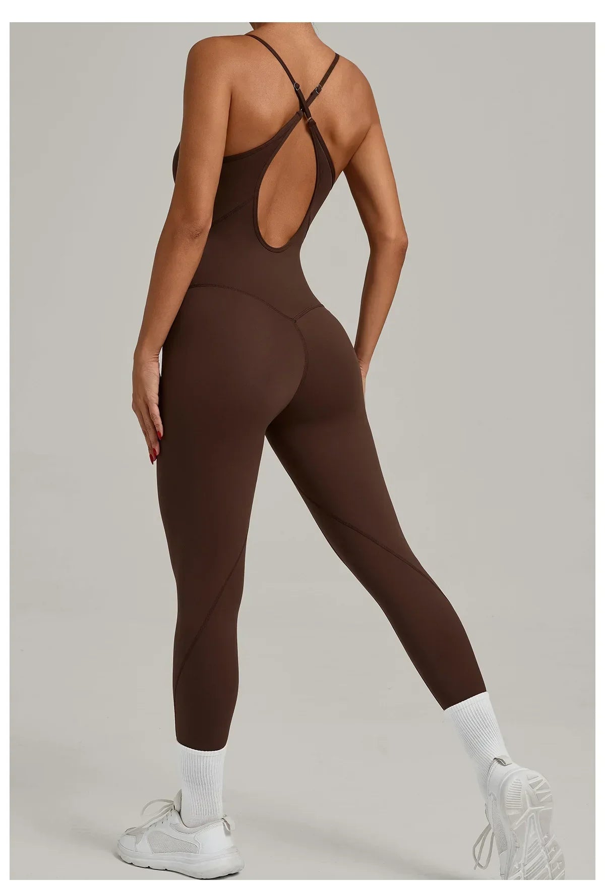 Fitness Jumpsuit Women Tracksuit Sports Playsuit Running One Piece Yoga Suit Scrunch Backless Set Rompers Gym Clothes