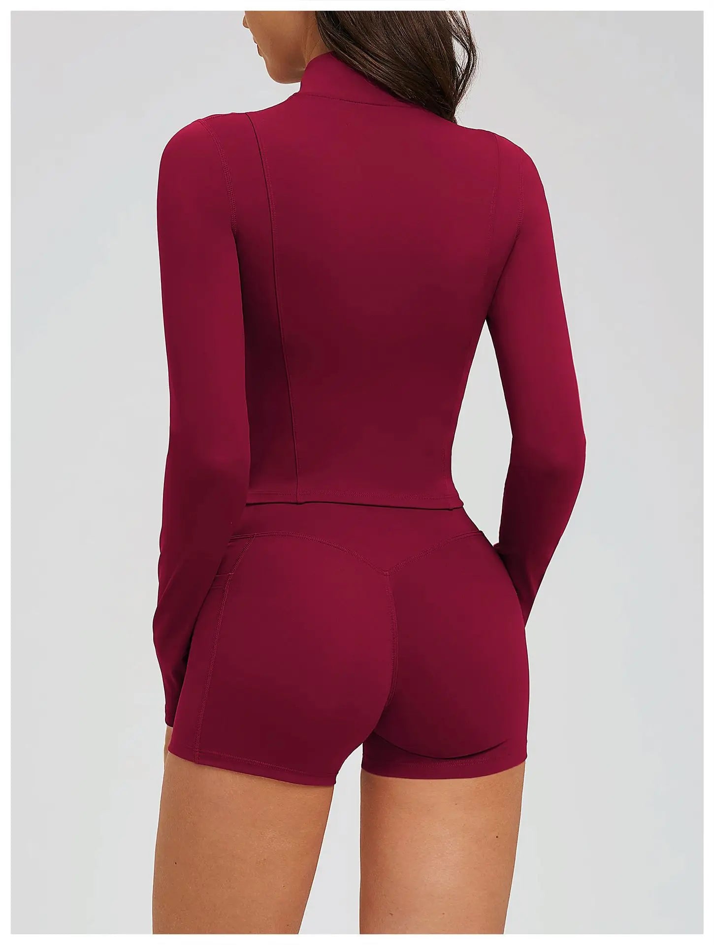 Yoga Long Sleeve Zipper Jacket Women Crop Tops T-shirts Solid Sports Top Running Shirts Sexy Quick Dry Fitness Gym Sport Wear