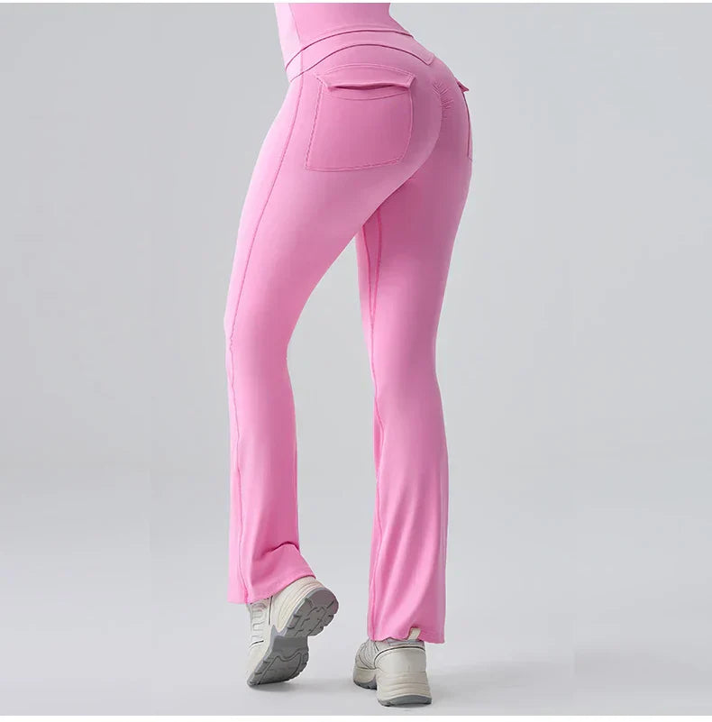 Yoga Pants Sport Leggings Women Flared Yoga Pants High Waist Wide Leg Pants Push Up Woman Tight Fitness Workout Gym Bell-bottoms