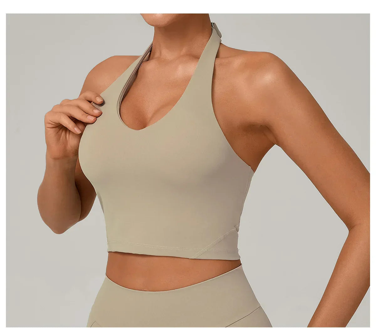 Sexy Impact Sports Bra Women Halter Top High Support Push-up Open Back Gym Bra Shockproof Running Fitness Yoga Workout Underwear