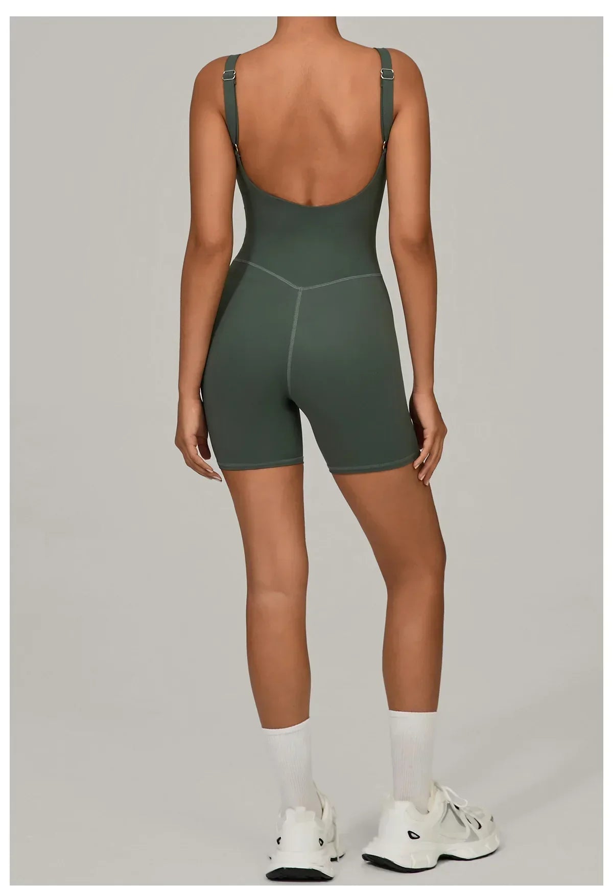 Women's Tracksuit Backless Workout Rompers Top Bodycon One Piece Halter Sleeveless Bodysuit Short Jumpsuits Push Up Sportswear