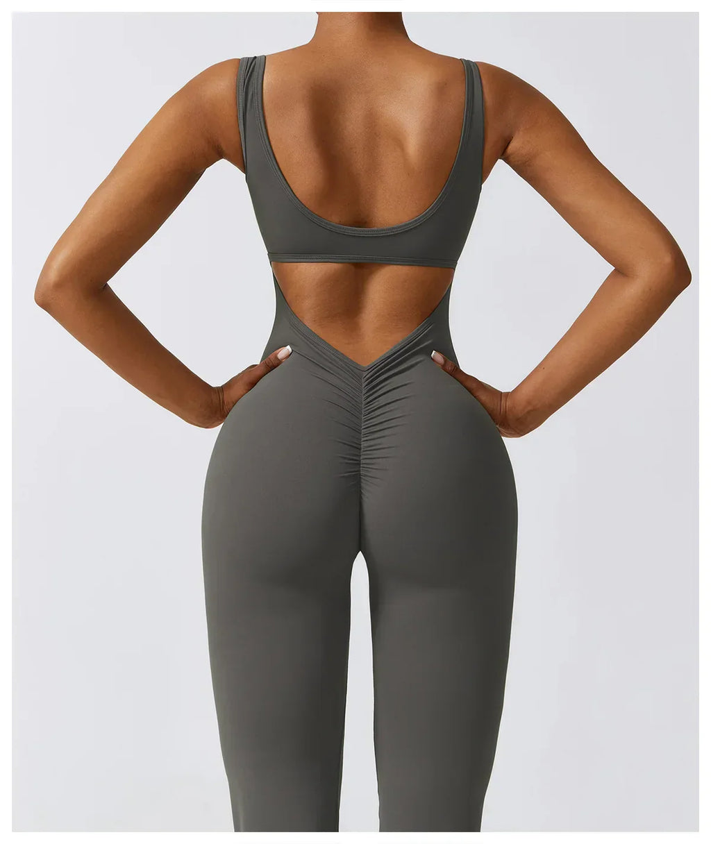 Women Tracksuit Sexy Jumpsuits Yoga Suit One-Piece Sport Fitness Workout Set Stretch Bodysuit Gym Clothes Push Up Sportswear