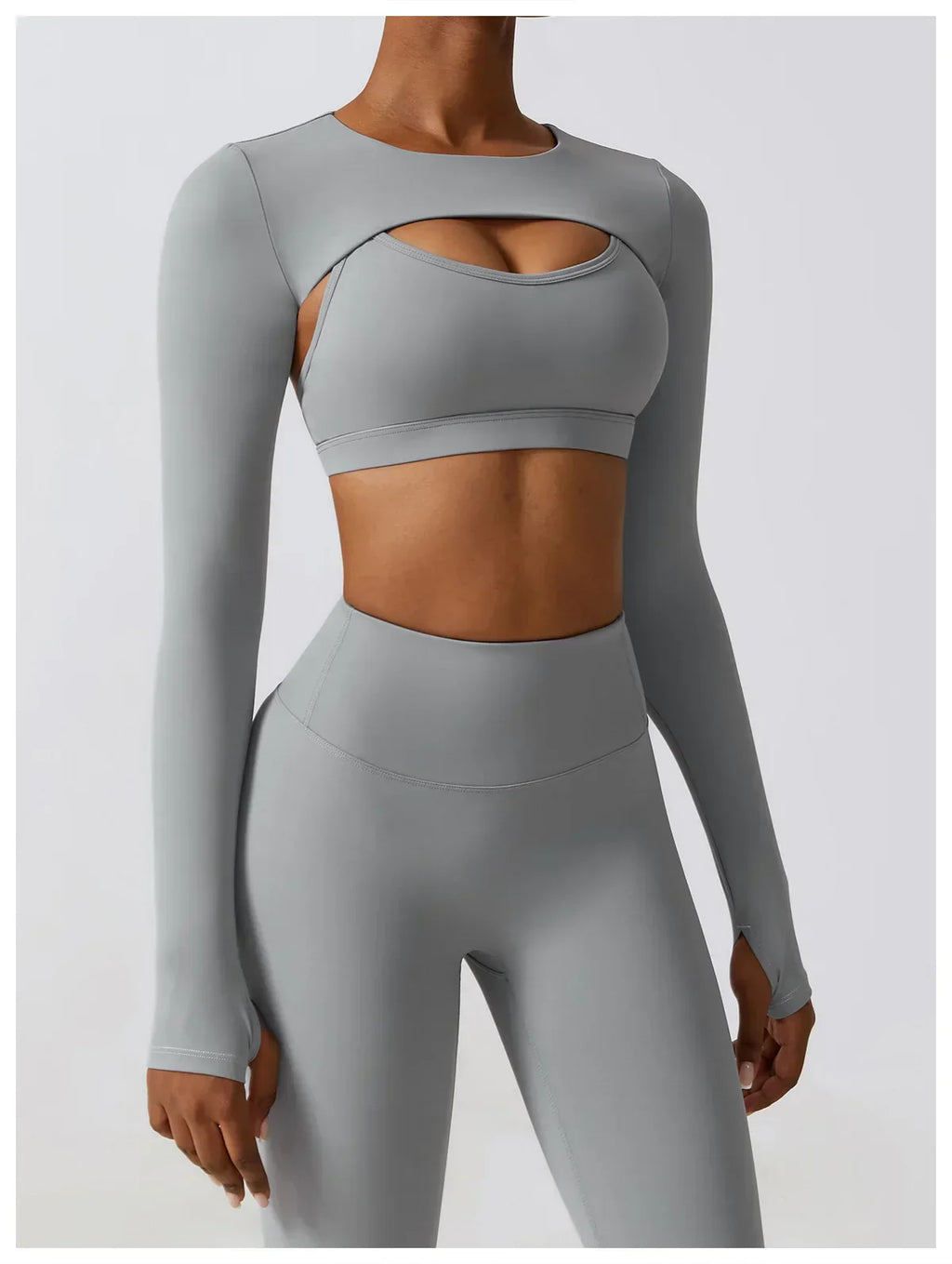 Women's Sportswear Yoga Set Workout Clothes Athletic Wear Sports Gym Legging 2/3PCS Fitness Bra Crop Top Long Sleeve Yoga Suit