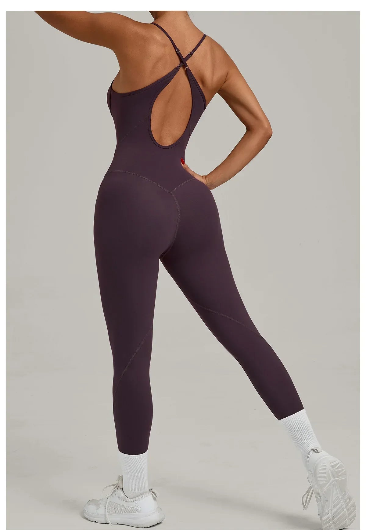 Fitness Jumpsuit Women Tracksuit Sports Playsuit Running One Piece Yoga Suit Scrunch Backless Set Rompers Gym Clothes