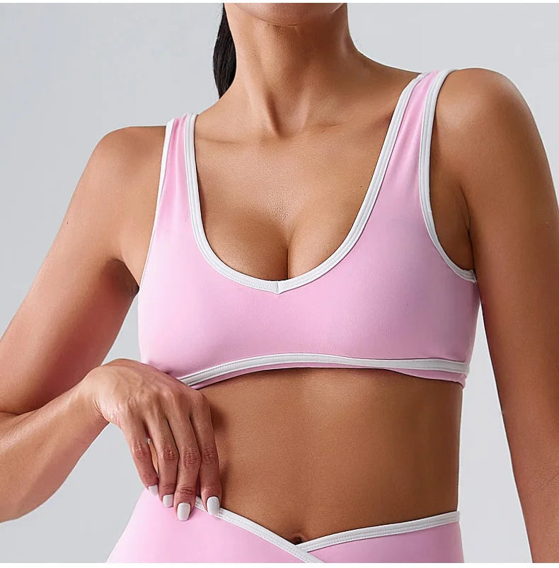 Patchwork Tank Top Women Underwear Gym Women Sports Bra Push Up Crop Tops Fitness Bras Breathable Running Athletic Sportswear