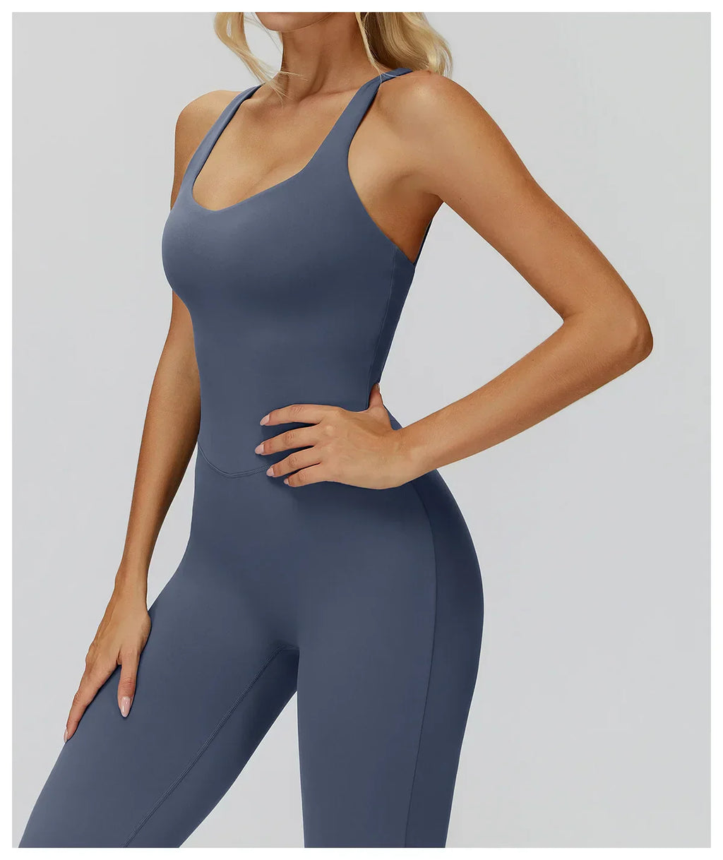 Gym Set Women Tracksuit Yoga Suit Sportswear Women Suit Sports Jumpsuit Fitness Rompers Stretch Female Push Up Workout Bodysuits