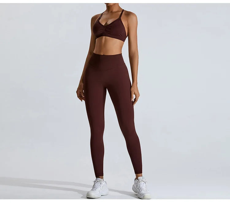Women Sports Underwear Scrunch Push-up High Support Adjustable Thin Shoulder Strap Tank Fitness Top Seamless Workout Yoga Bras