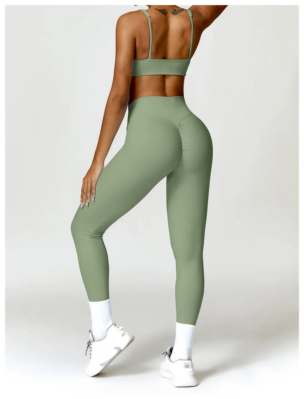 Women Tracksuit Yoga Set 2PCS Sportswear Workout Clothes Athletic Wear Gym Legging Fitness Bra Crop Top Long Sleeve Sports Suits
