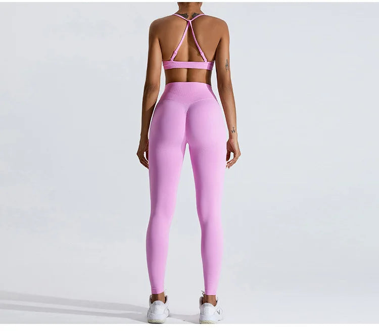 Women Sports Underwear Scrunch Push-up High Support Adjustable Thin Shoulder Strap Tank Fitness Top Seamless Workout Yoga Bras