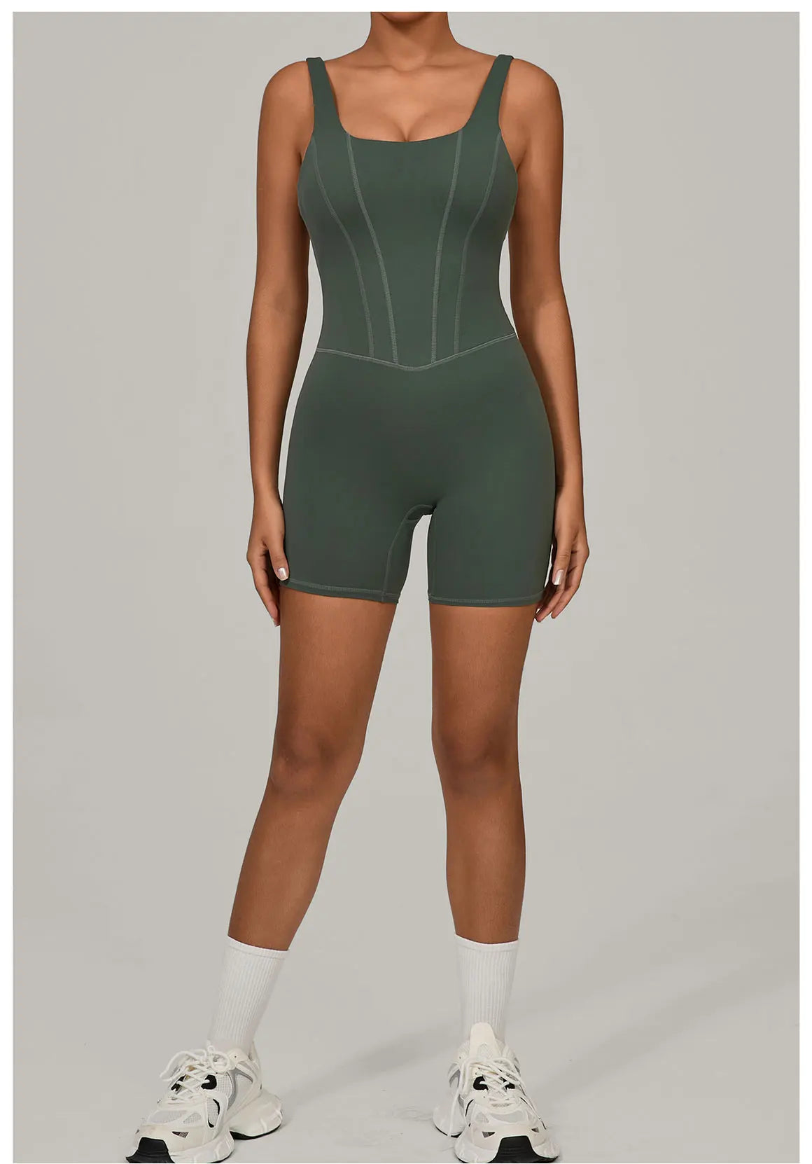 Women's Tracksuit Backless Workout Rompers Top Bodycon One Piece Halter Sleeveless Bodysuit Short Jumpsuits Push Up Sportswear