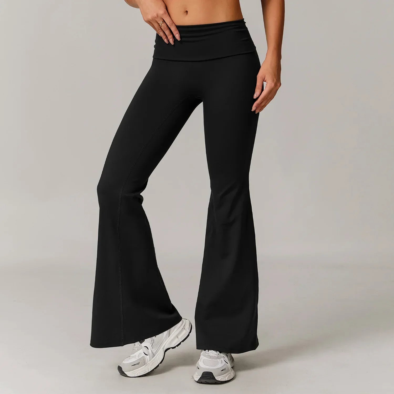 Flare Leggings Yoga Pants Women High Waist Wide Leg Yoga Pants Gym Sports Slim Flared Tights Pants Control Tummy Dance Trousers