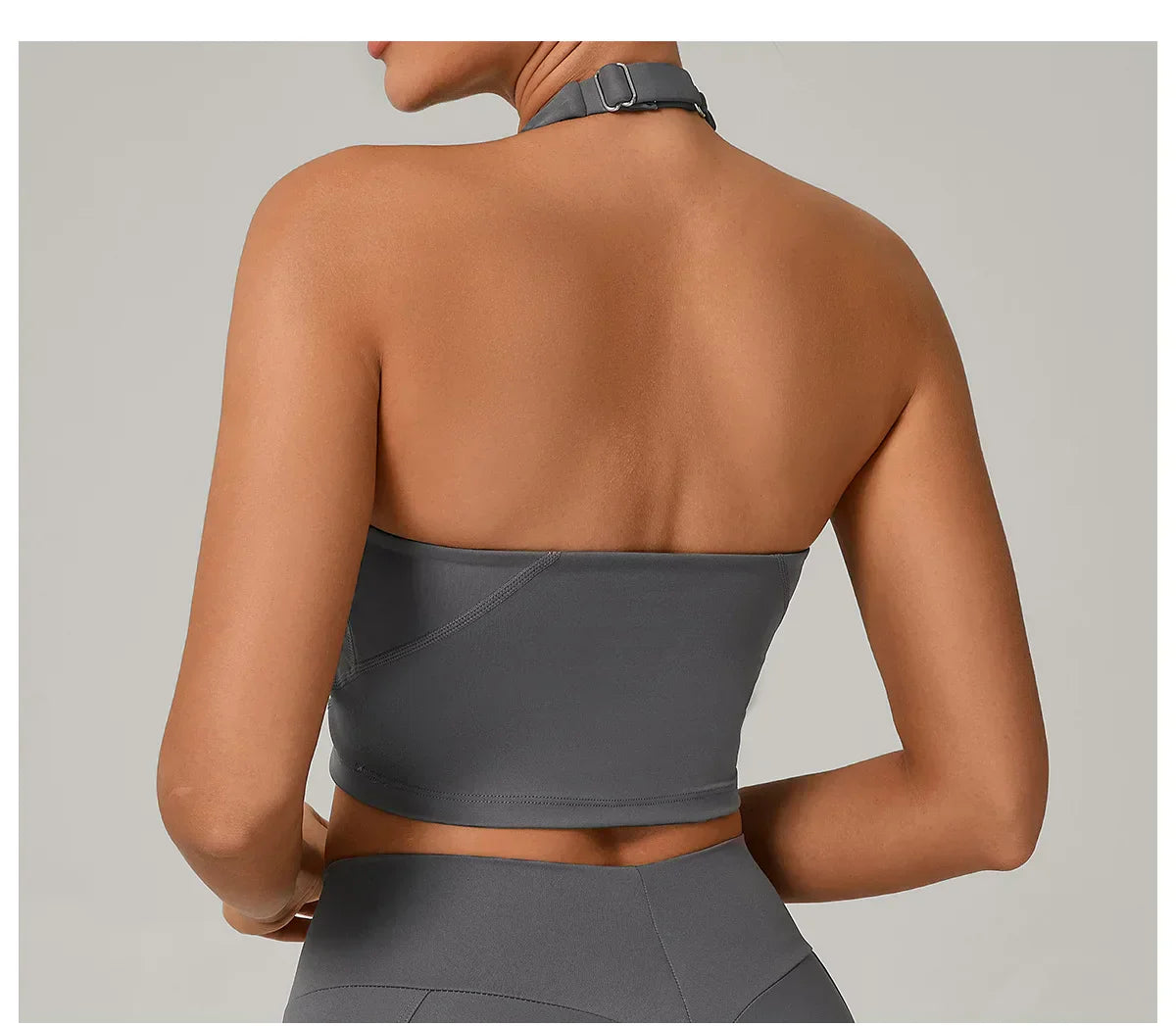 Sexy Impact Sports Bra Women Halter Top High Support Push-up Open Back Gym Bra Shockproof Running Fitness Yoga Workout Underwear
