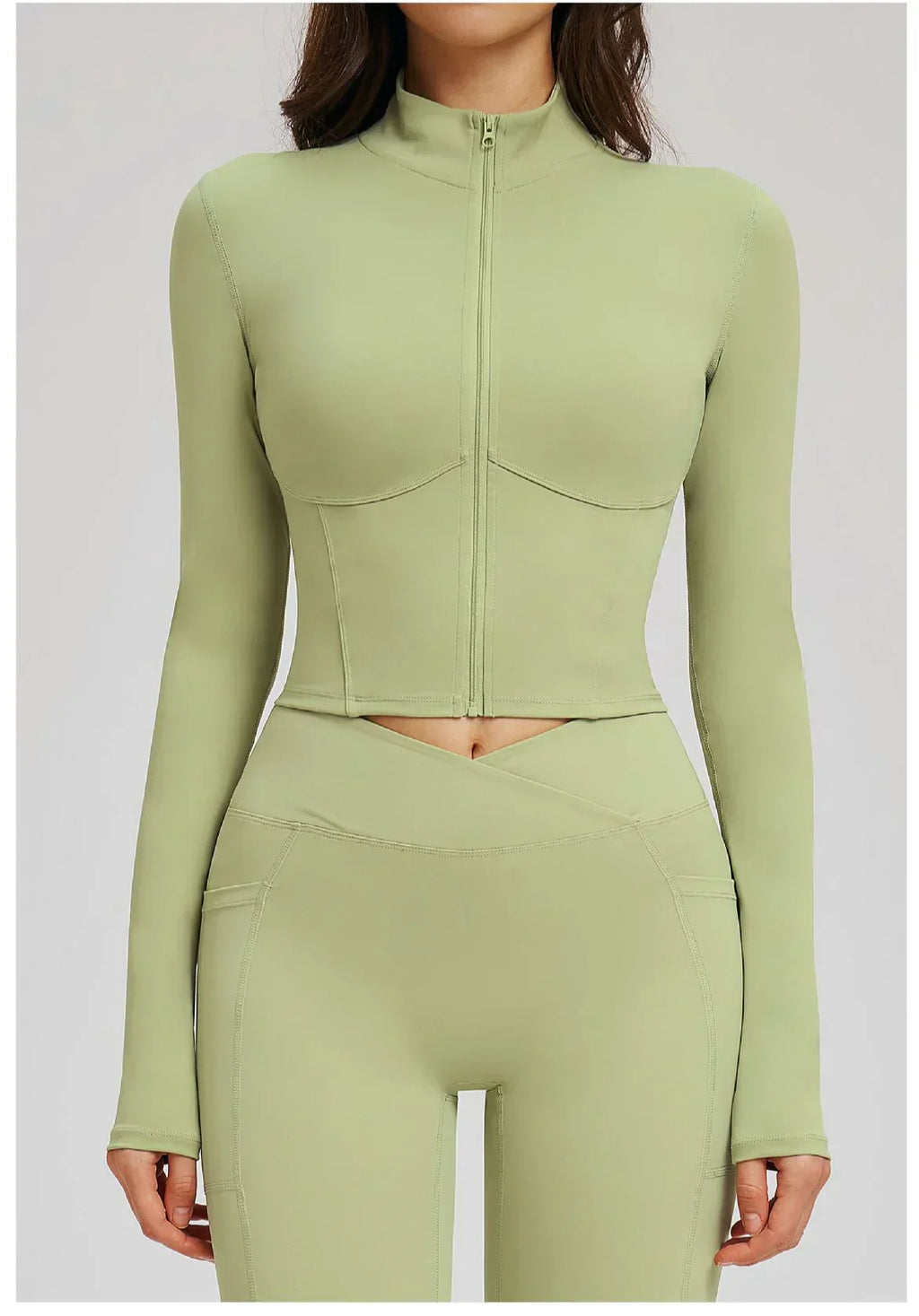 Yoga Long Sleeve Zipper Jacket Women Crop Tops T-shirts Solid Sports Top Running Shirts Sexy Quick Dry Fitness Gym Sport Wear