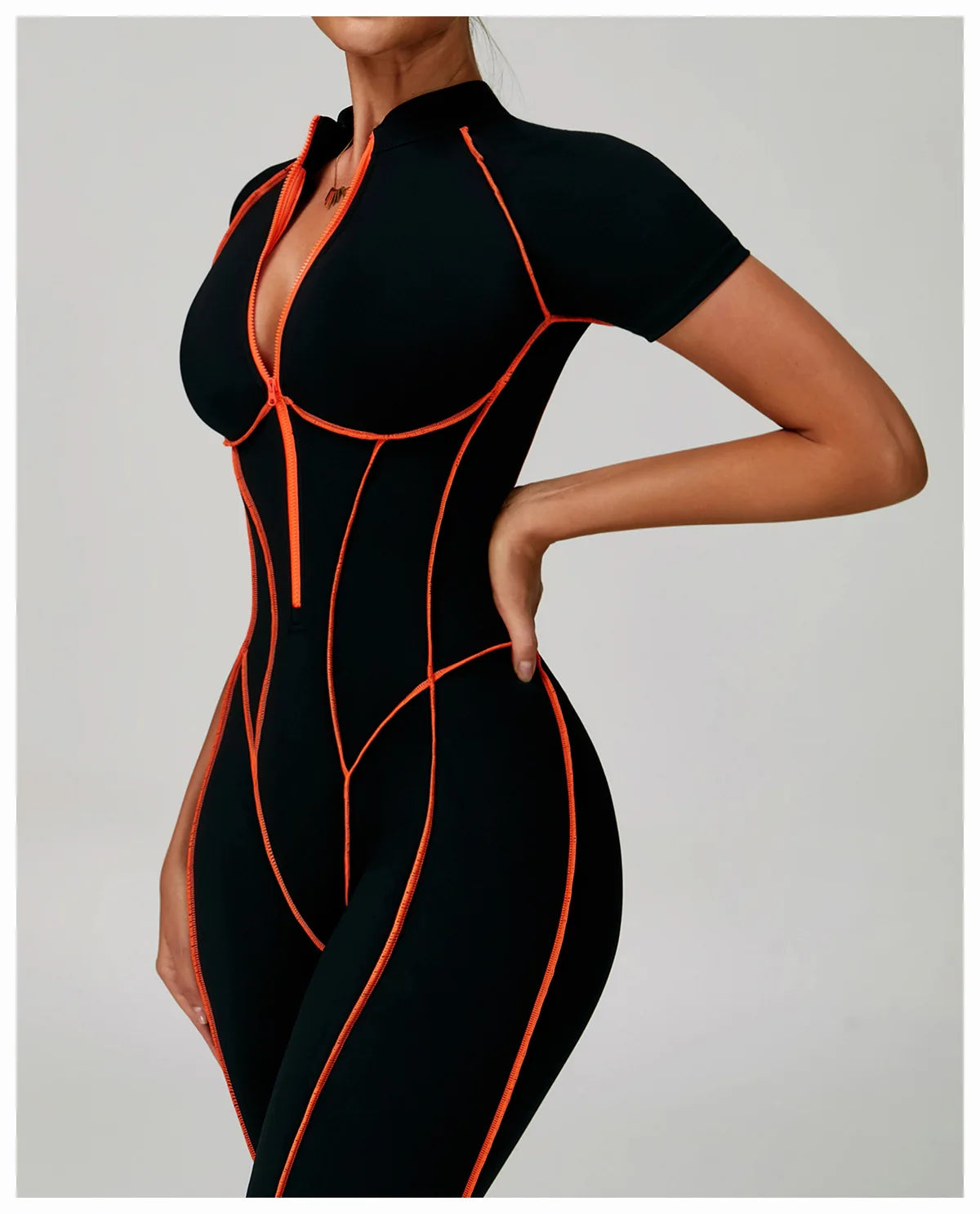 Gym Set Women Training Yoga Suit Sportswear Women Short Sleeves Sports Jumpsuit Fitness Rompers Zipper Push Up Workout Bodysuits