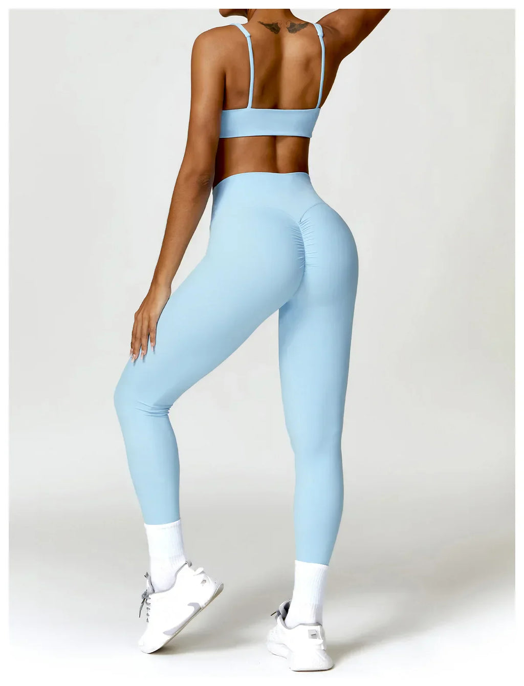 Women Tracksuit Yoga Set 2PCS Sportswear Workout Clothes Athletic Wear Gym Legging Fitness Bra Crop Top Long Sleeve Sports Suits