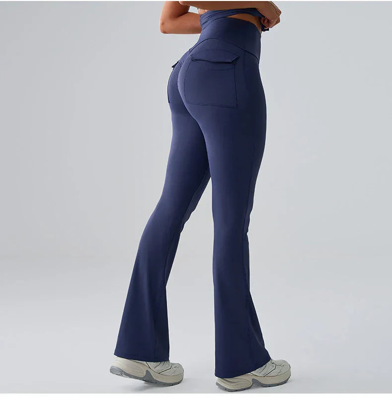 Yoga Pants Sport Leggings Women Flared Yoga Pants High Waist Wide Leg Pants Push Up Woman Tight Fitness Workout Gym Bell-bottoms