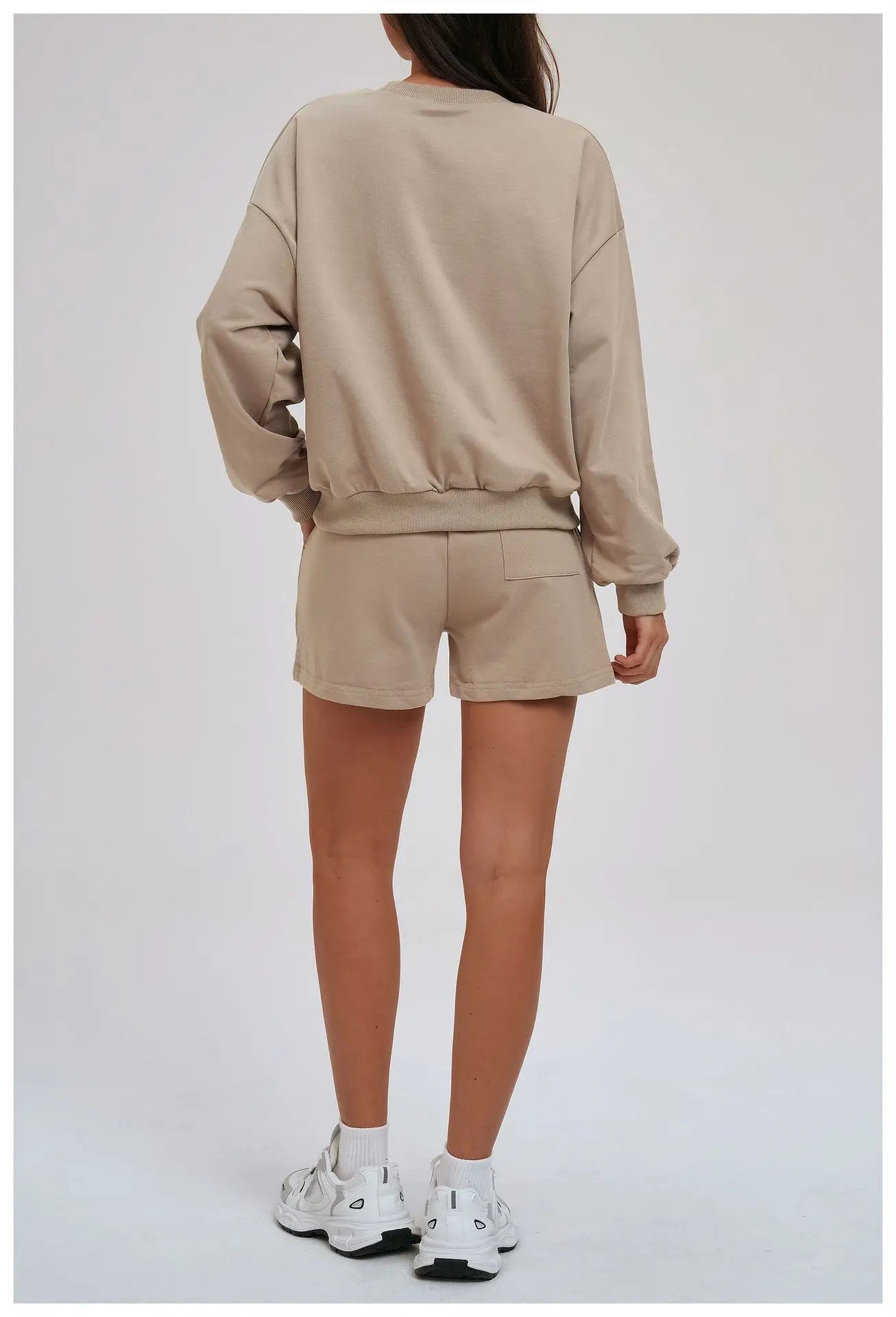 2-piece Yoga Set Women's Hoodie Set Winter Loose Long Sleeved Sports Set Outdoor Fitness Set Cycling Shorts Casual Set