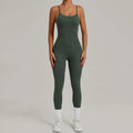 Fitness Jumpsuit Women Tracksuit Sports Playsuit Running One Piece Yoga Suit Scrunch Backless Set Rompers Gym Clothes