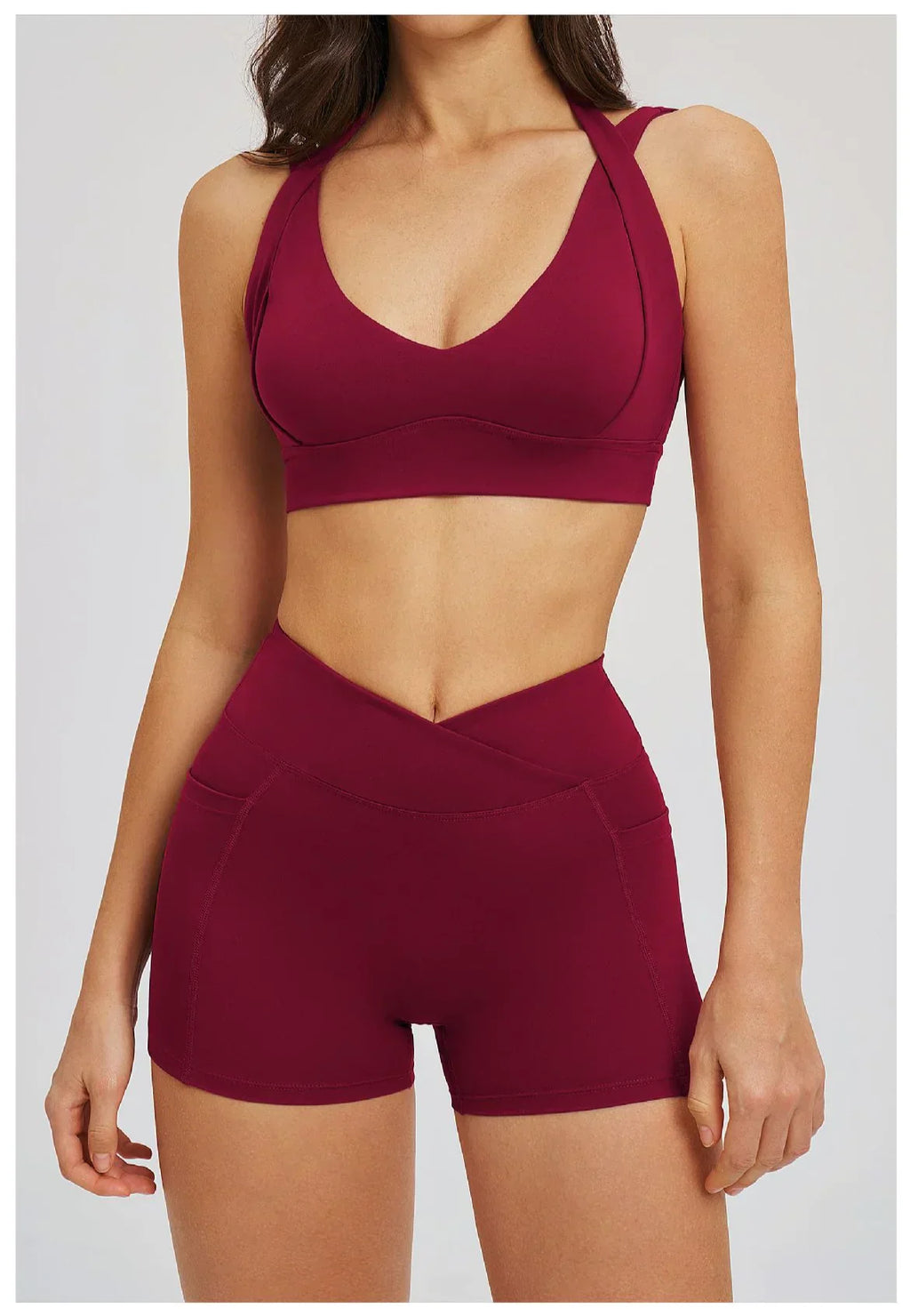 Sports Set 2 Pieces Shorts Gym Exercise Clothes Women's Yoga Suit Fitness Outfits Short Underwear Training Workout Tracksuit