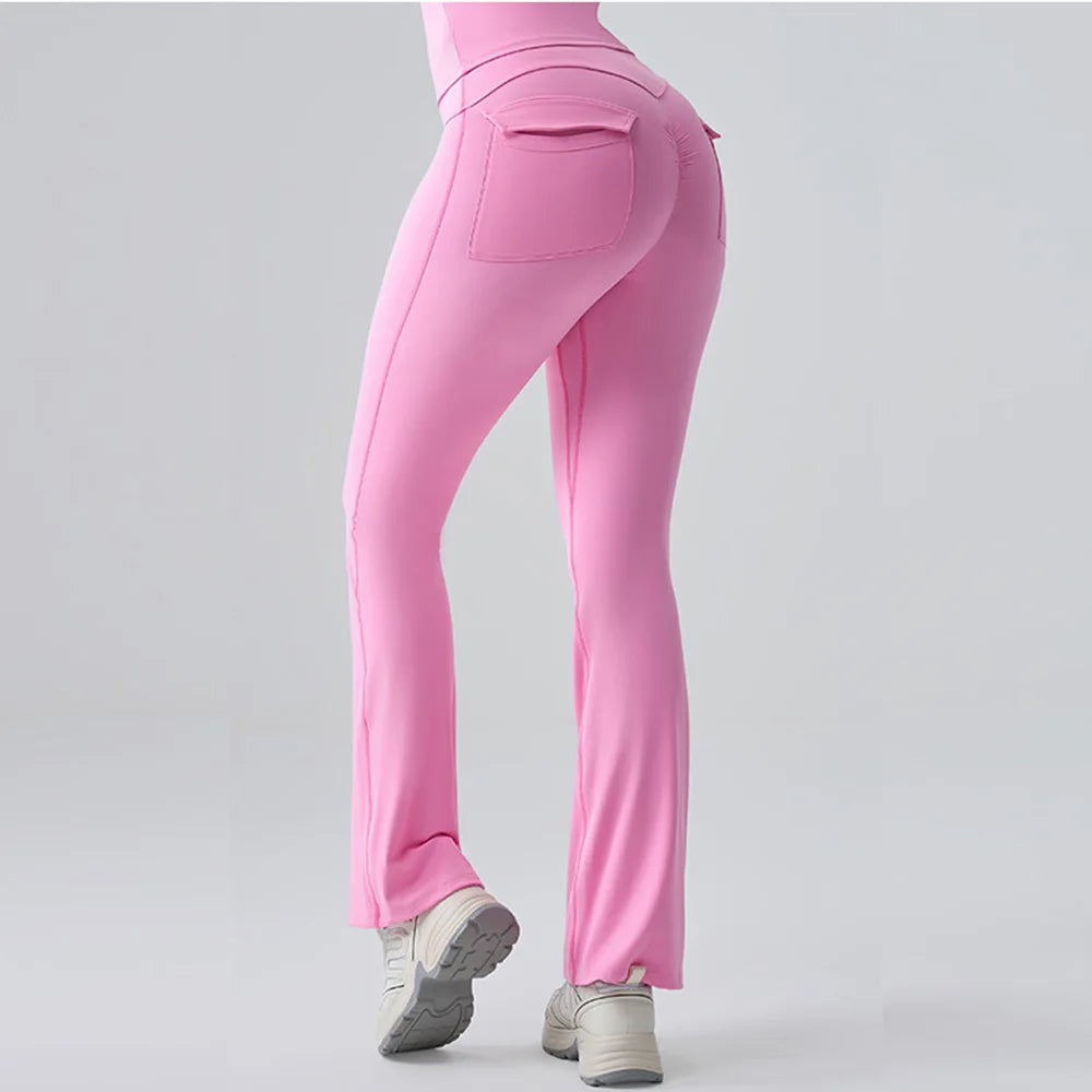 Yoga Pants Sport Leggings Women Flared Yoga Pants High Waist Wide Leg Pants Push Up Woman Tight Fitness Workout Gym Bell-bottoms