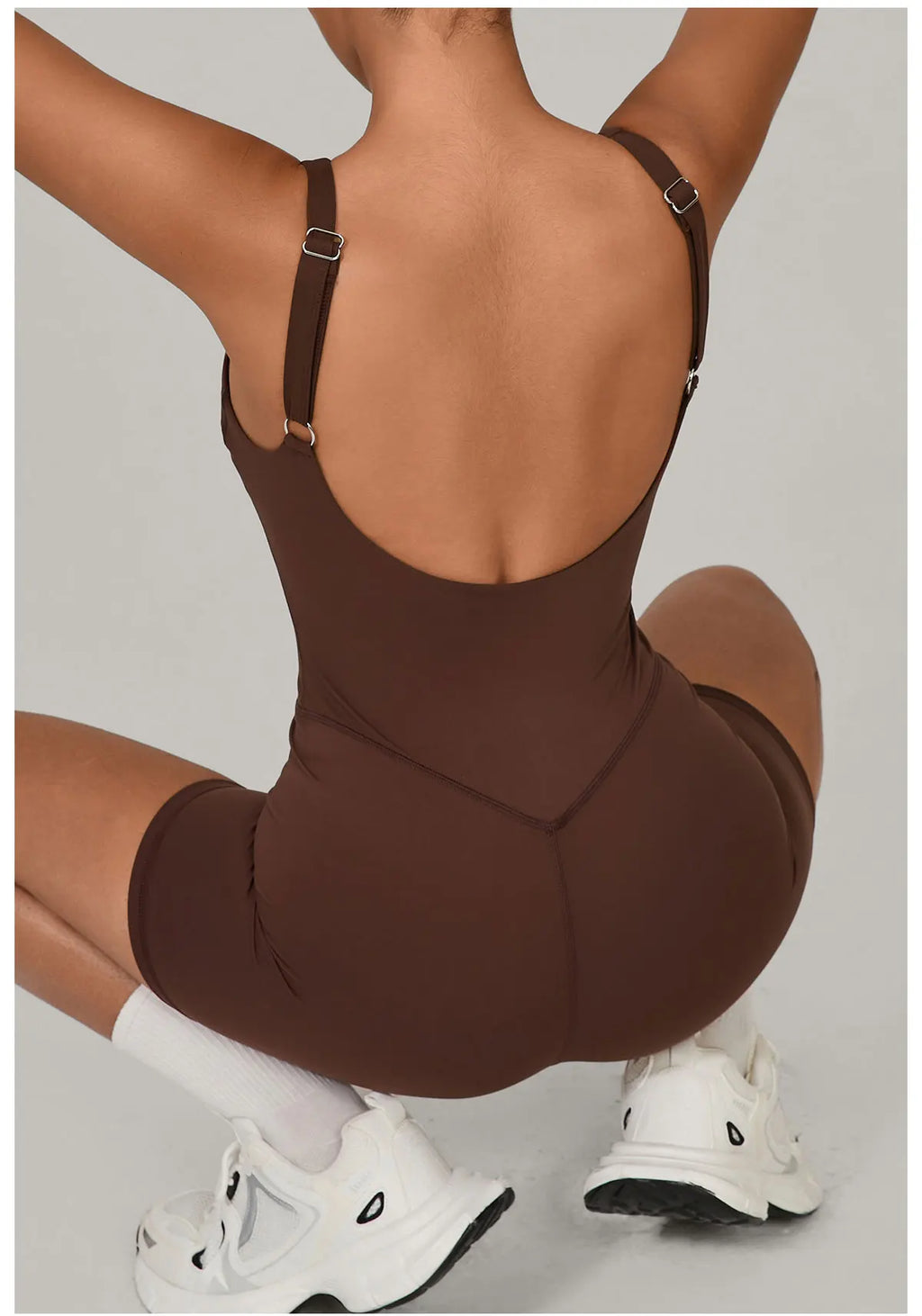 Women's Tracksuit Backless Workout Rompers Top Bodycon One Piece Halter Sleeveless Bodysuit Short Jumpsuits Push Up Sportswear