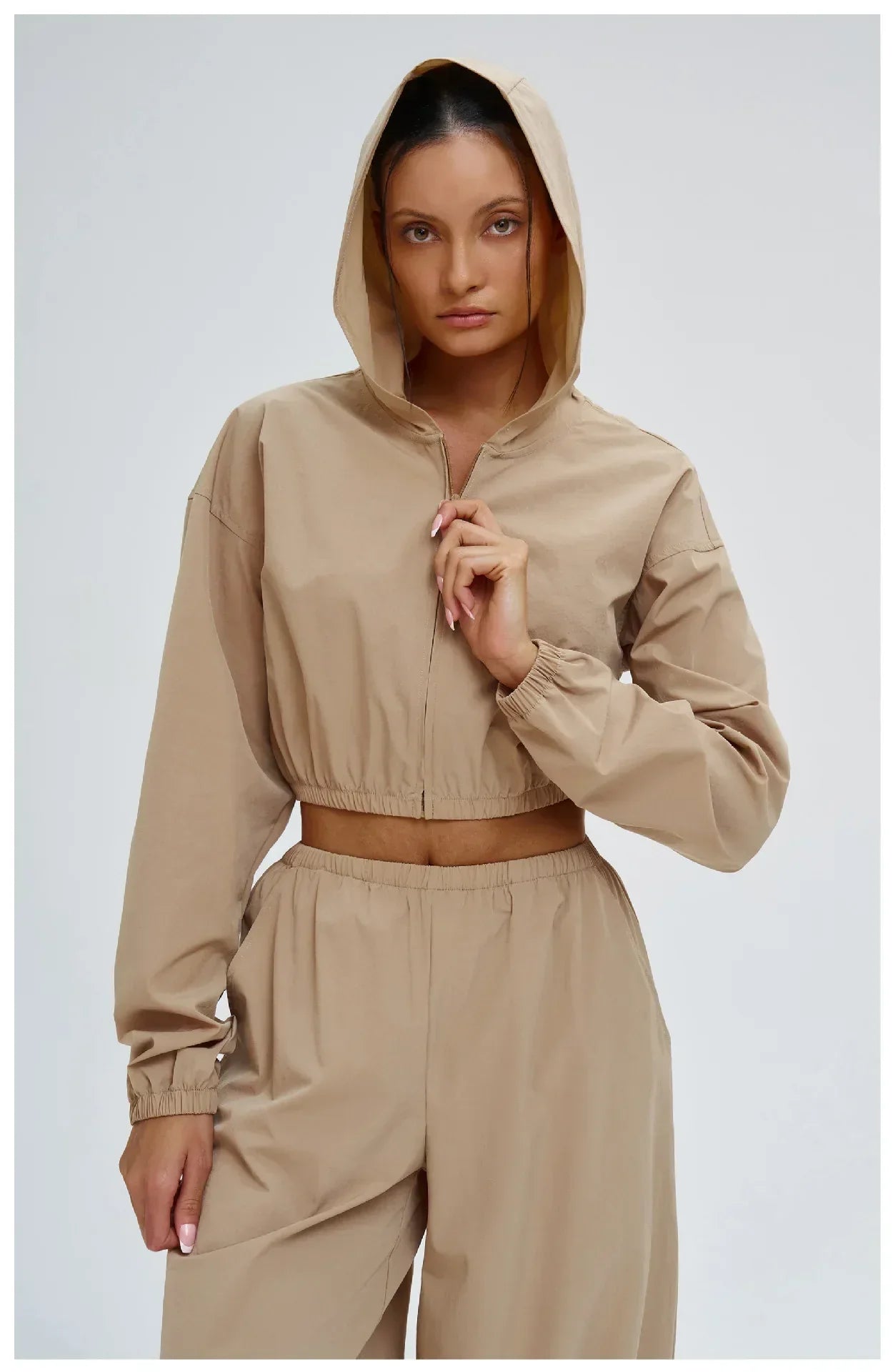 New Yoga Long Sleeve Outdoor Sunscreen Coat Women's Zipper Windproof Hoodie Sports Coat Cycling and Mountaineering Outerwear Top