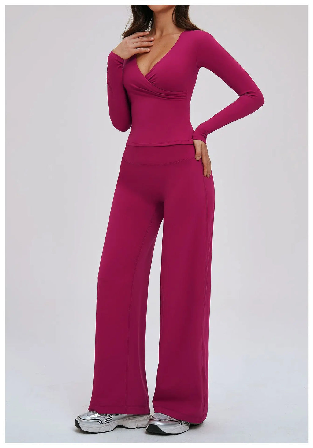 Yoga Suit 2PCS Sports Outfits Women Quick-Drying Gym Set Women Tracksuit Running Workout Long Sleeve Sports Shirt Yoga Clothing