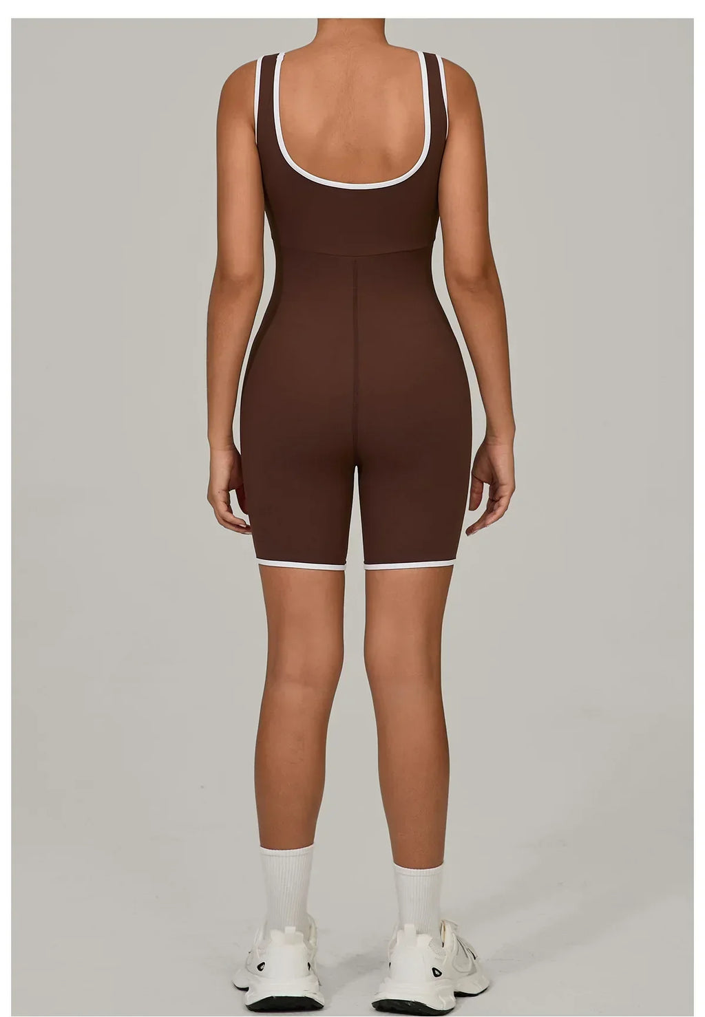 Women Color Blocked Yoga Jumpsuit Sleeveless Romper Elastic Quick Drying Fitness Workout Sportswear One-Piece Short Yoga Clothes