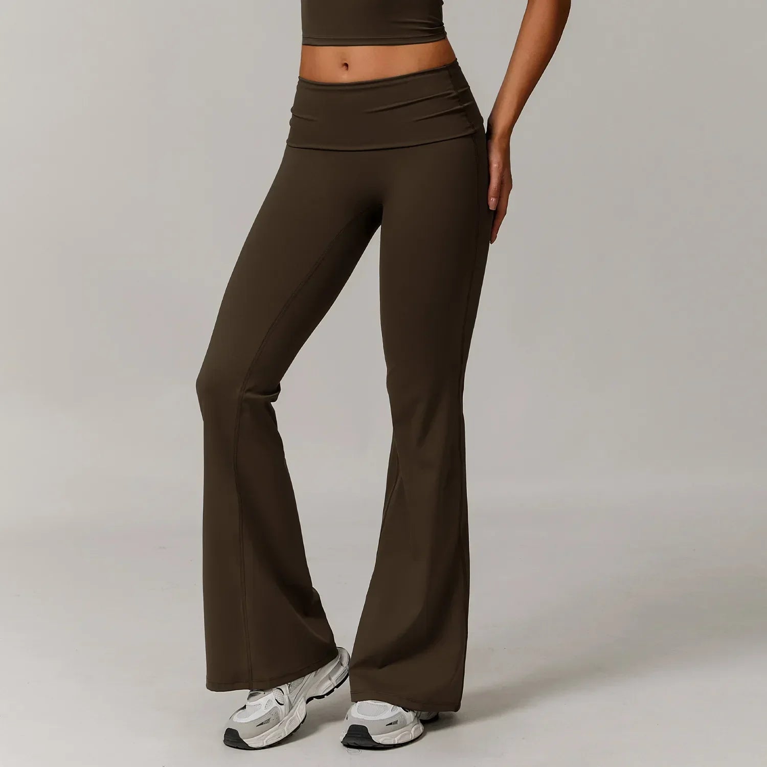 Flare Leggings Yoga Pants Women High Waist Wide Leg Yoga Pants Gym Sports Slim Flared Tights Pants Control Tummy Dance Trousers