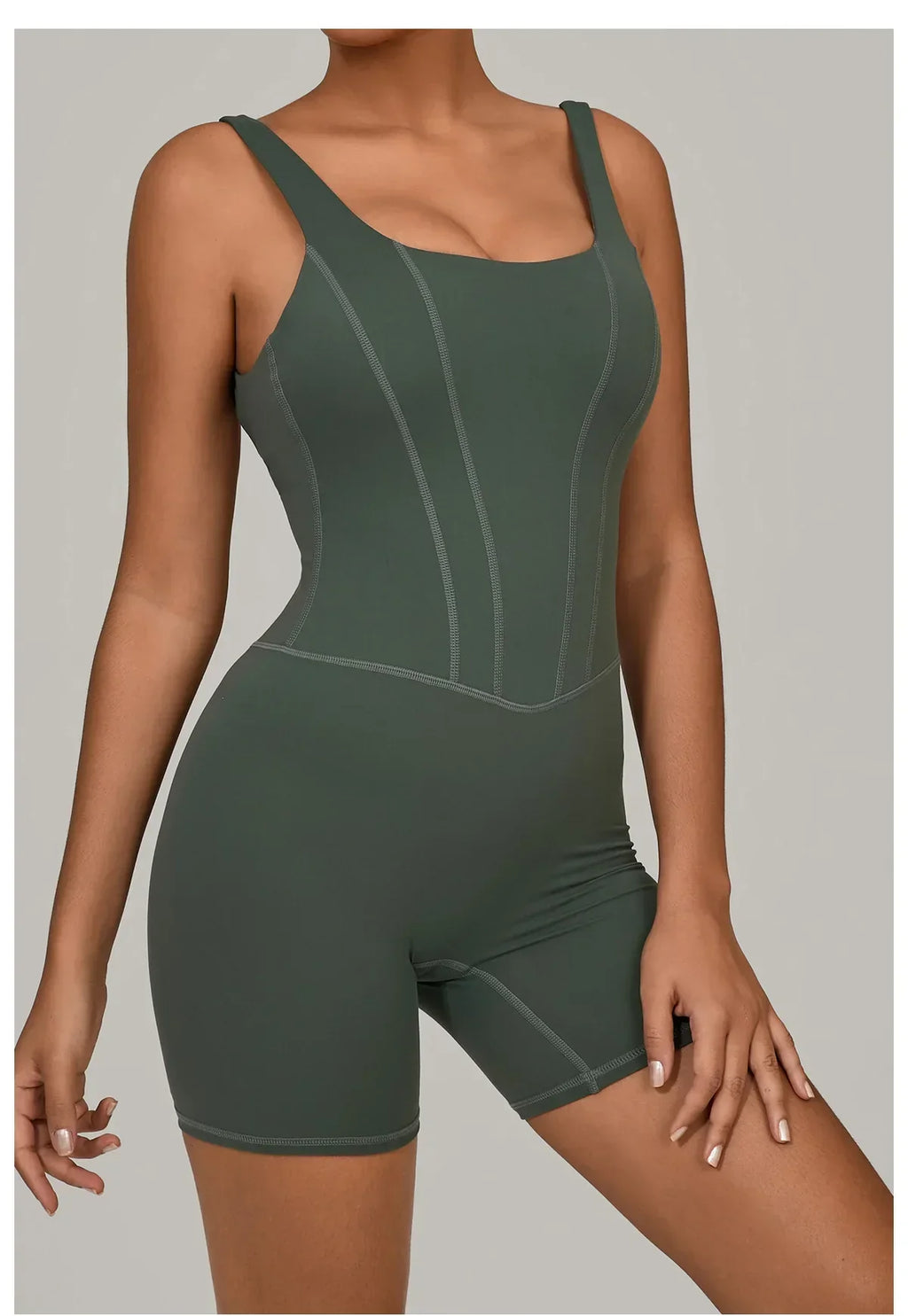 Women's Tracksuit Backless Workout Rompers Top Bodycon One Piece Halter Sleeveless Bodysuit Short Jumpsuits Push Up Sportswear