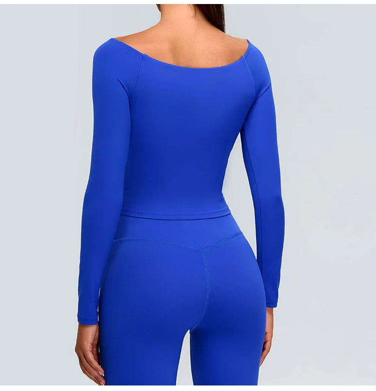 Yoga Set Women's Tracksuit 2 Pieces Workout Sportswear Running Gym Clothing High Waist Leggings Fitness Long Sleeved Sports Suit