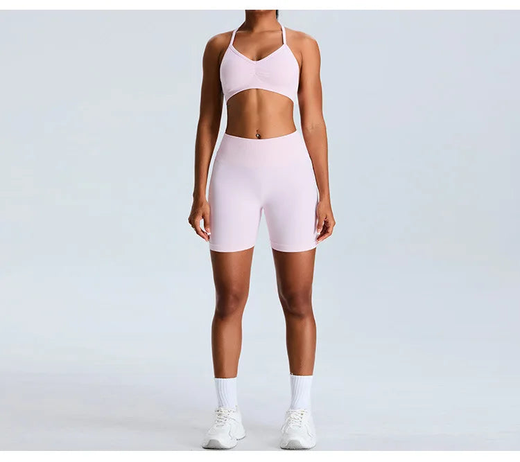 Women Sports Underwear Scrunch Push-up High Support Adjustable Thin Shoulder Strap Tank Fitness Top Seamless Workout Yoga Bras